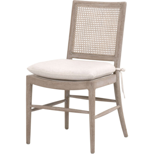 Blume Dining Chair in Performance Textured Cream Linen, Cane & Gray Oak (Set of 2)